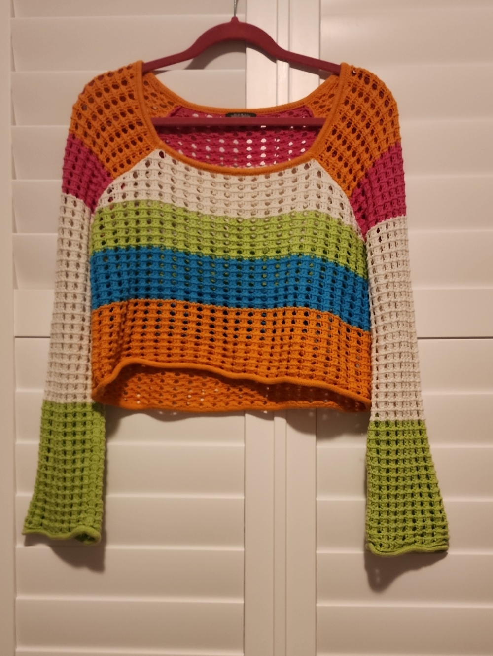 Wild Fable Crocheted Crop Sweater XS